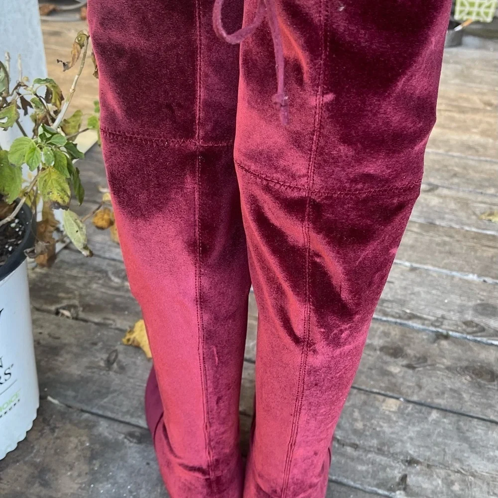 UniSA velvet knee high boots for women